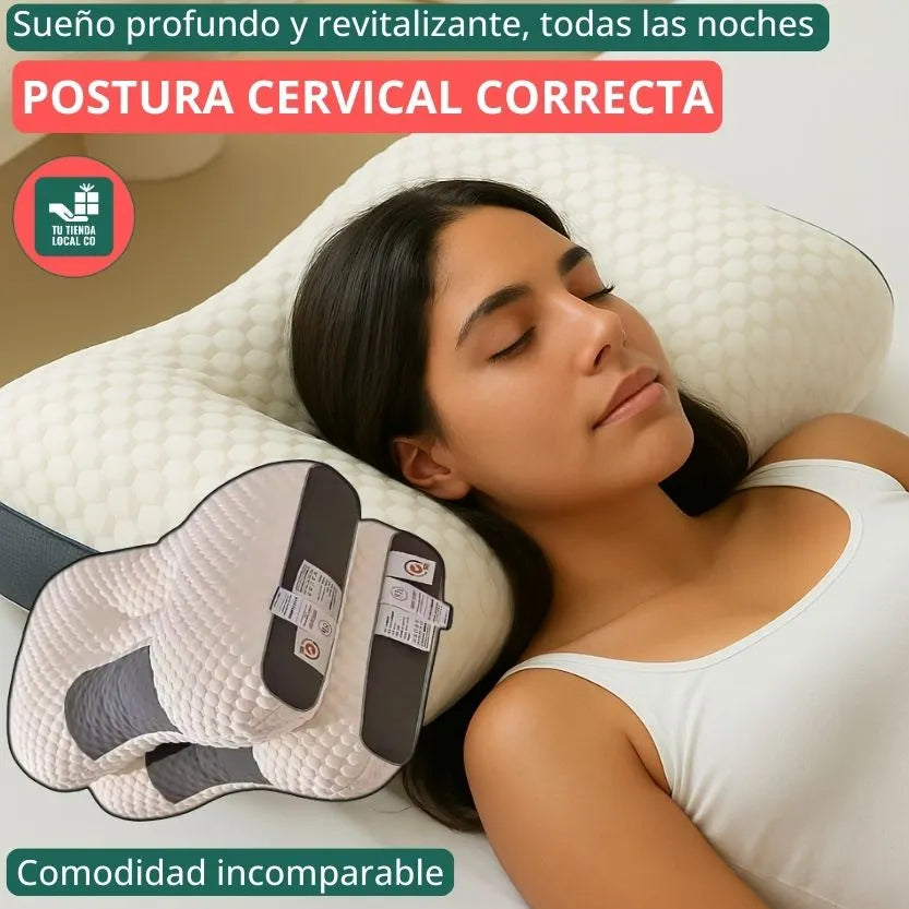 Almohada Ortopédica 3D DELUXE ERGO™ | Alineación Cervical Perfecta