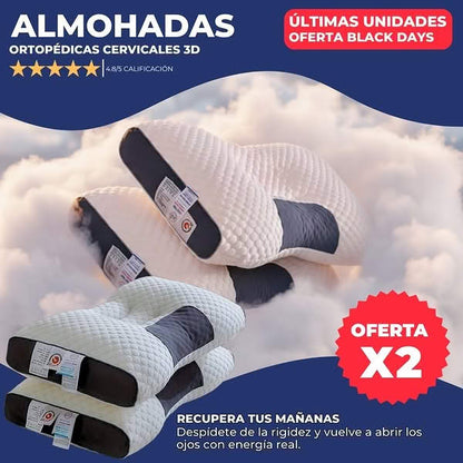 Pack 2x1: Almohada Ortopédica Cervical DELUXE ERGO™ | Descanso Perfecto