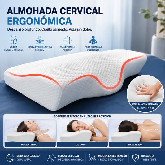 Almohada Cervical Ergonómica Premium SaleForge™ | Alivio del Dolor