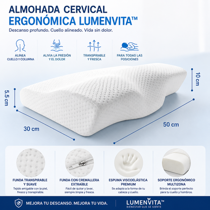 Almohada Cervical Ergonómica Premium SaleForge™ | Alivio del Dolor