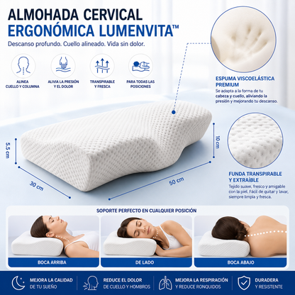 Almohada Cervical Ergonómica Premium SaleForge™ | Alivio del Dolor