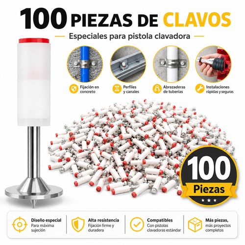 Pack de Clavos de Acero para Pistola Clavadora (100, 200 o 300 uds)