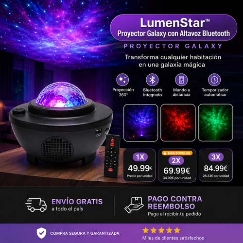 Proyector de Estrellas Galaxy LumenStar™ con Altavoz Bluetooth