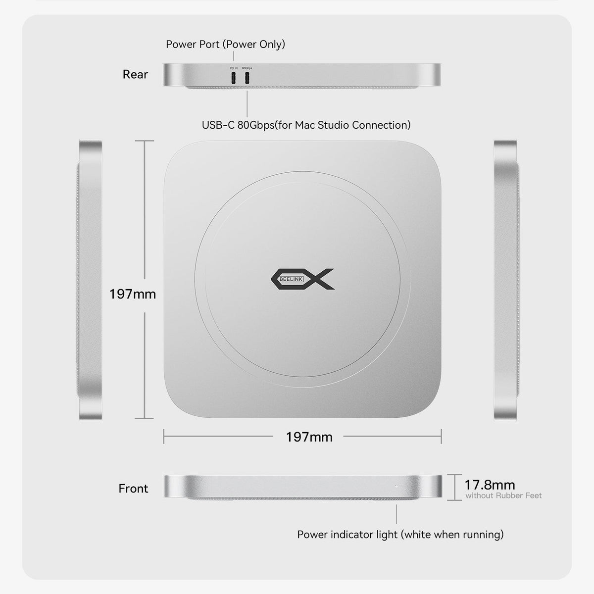 Beelink EX Mate Studio 80Gbps SSD Enclosure for Mac Studio - Image 15