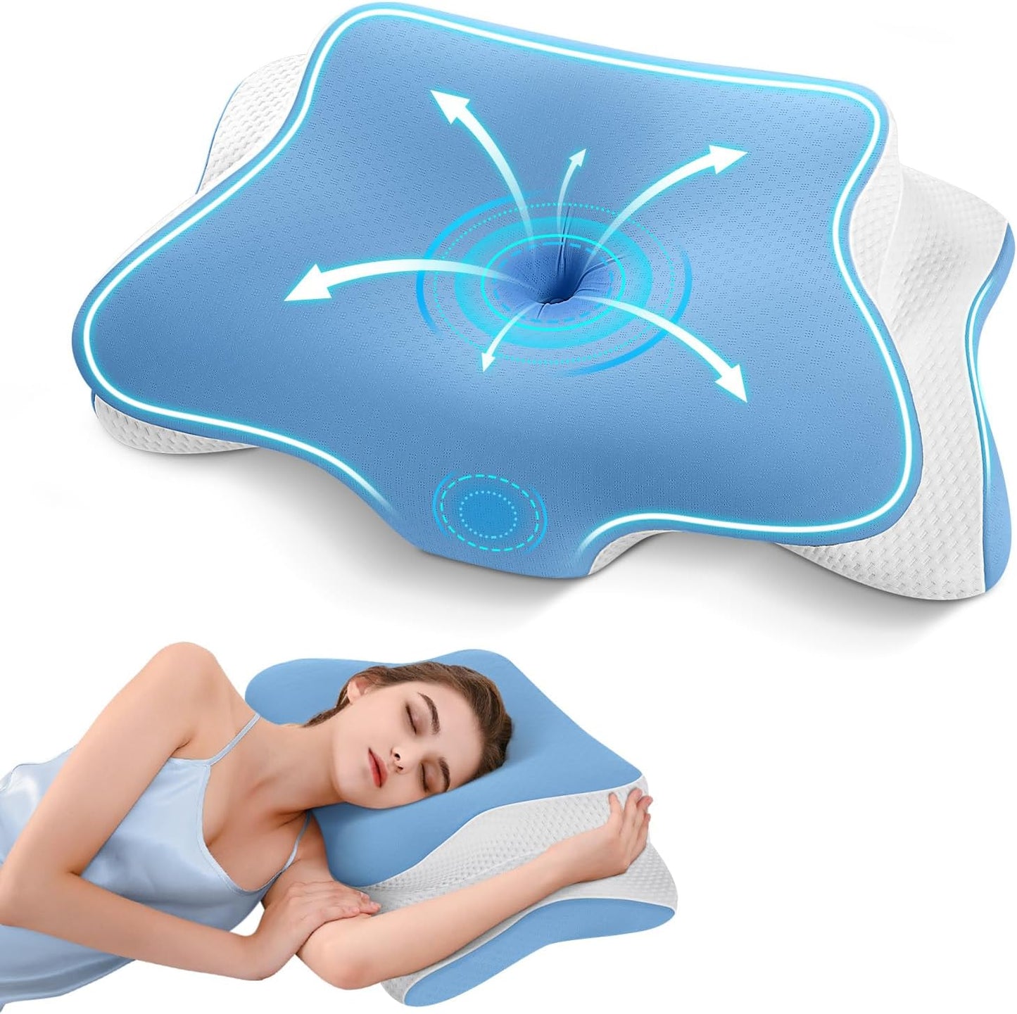 Almohada Ergonómica SaleForge™ con Funda Lavable | Máximo Confort